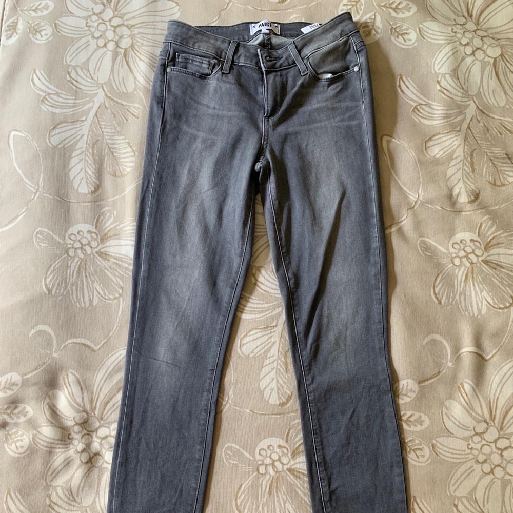 PAIGE VERDUGO ULTRA SKINNY GREY STONE WASH JEANS
